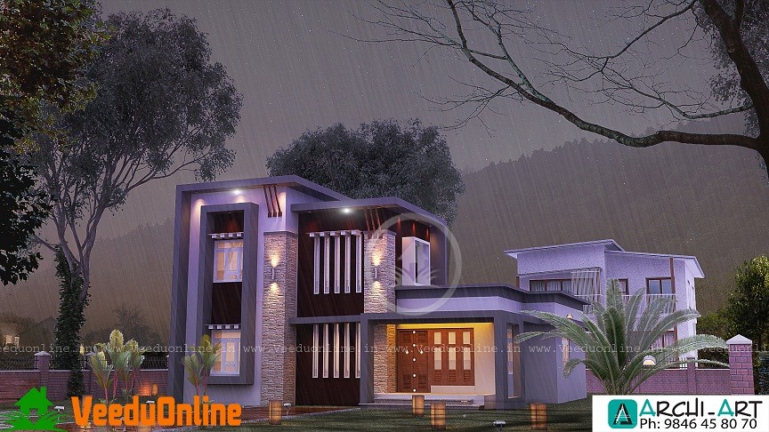 1500 Square Feet Contemporary Double Floor Home Design