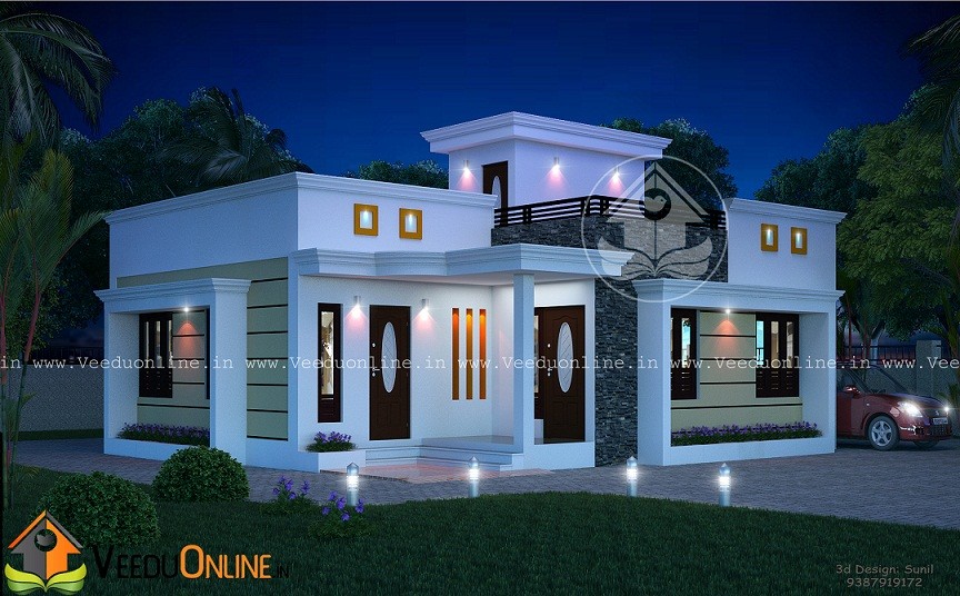 1220 Square Feet Contemporary Low Budget Home Design