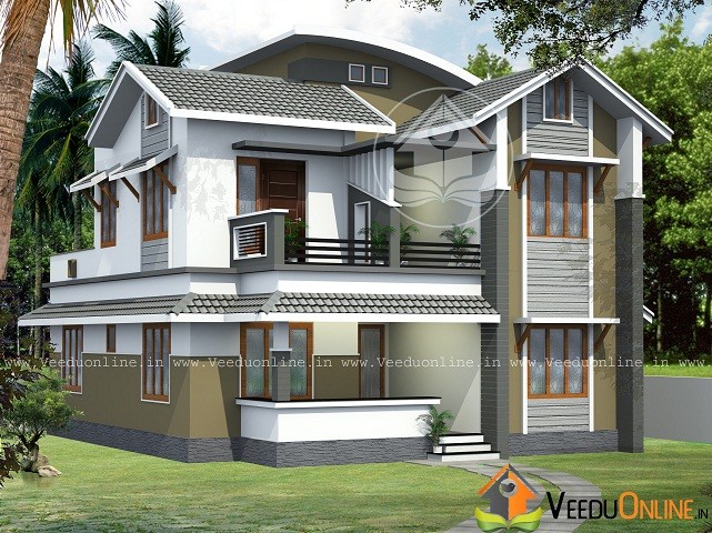 1590 Square Feet Double Floor Contemporary Home Design