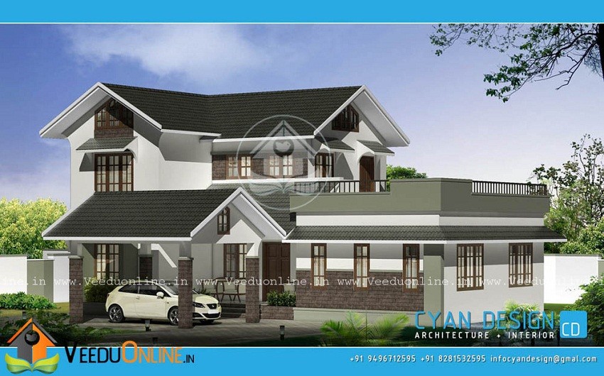2850 Square Feet Double Floor Contemporary Home Design
