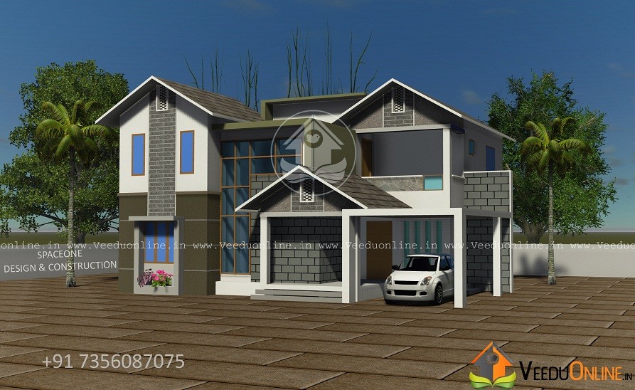 2246 Square Feet Double Floor Contemporary Home Design