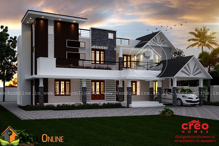 3658 Square Feet Double Floor Contemporary Home Design