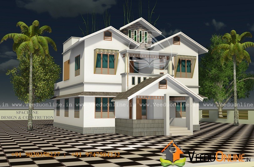 1800 Square Feet Double Floor Contemporary Home Designs