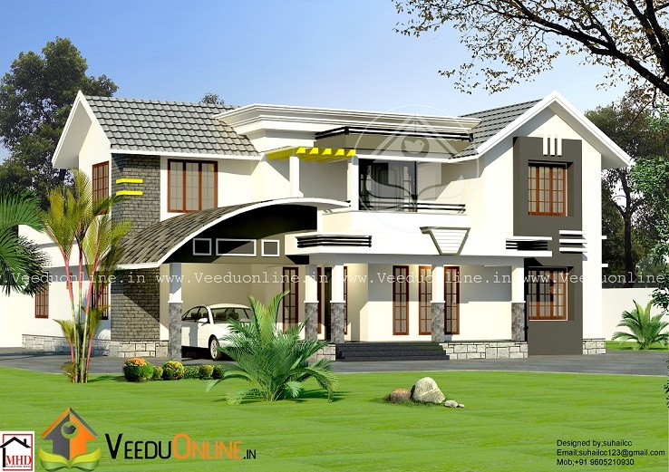 2300 Square Feet Double Floor Contemporary Home Designs