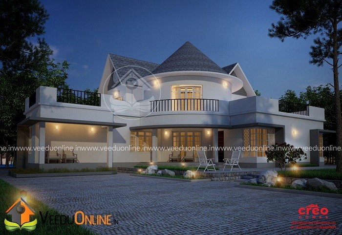 3075 Square Feet Double Floor Fusion Contemporary Home Design