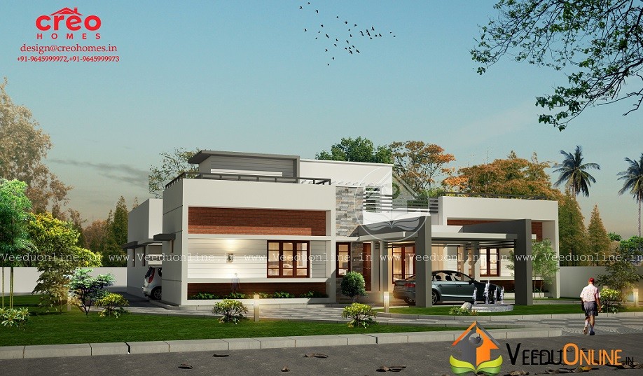 2863 Square Feet Single Floor Contemporary Home Design