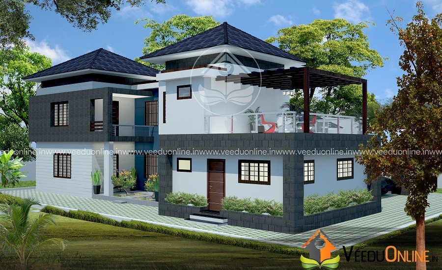 3540 Square Feet Double Floor Contemporary Home Designs