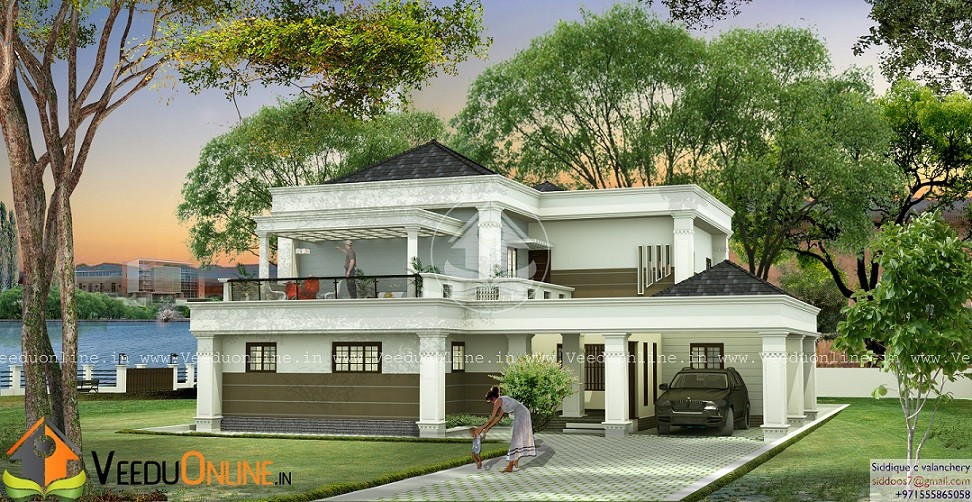 3540 Square Feet Double Floor Contemporary Home Design