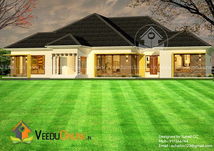 4500 Square Feet Single Floor Traditional Home Design