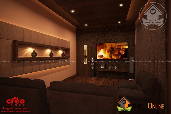 Fascinating Contemporary Budget Home Theater Interior Design