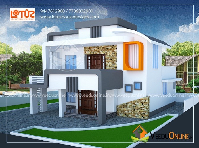 2000 Square Feet Double Floor Contemporary Home Design