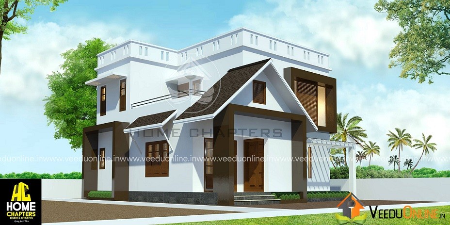 1525 Square Feet Double Floor Contemporary Home Design