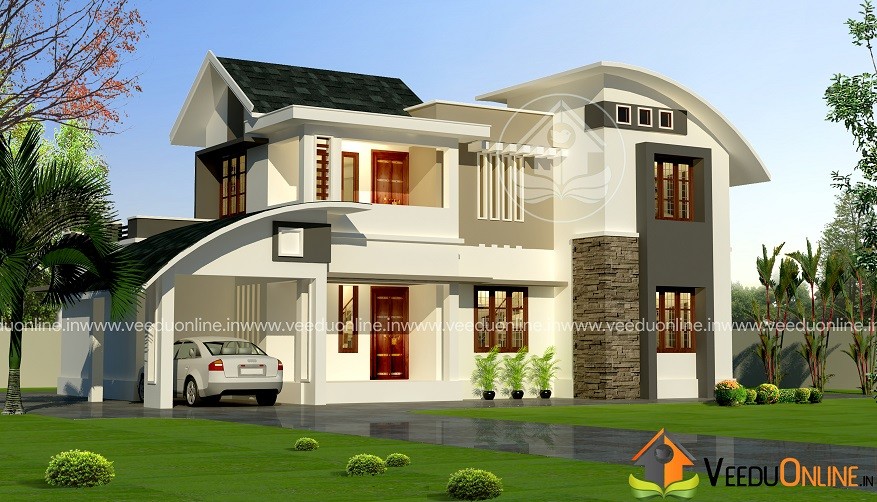 2000 Square Feet Double Floor Contemporary Home Designs