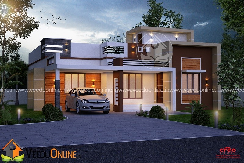 1486 Square Feet Single Floor Contemporary Home Design