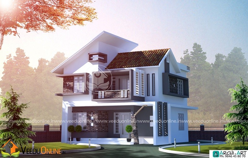 1658 Square Feet Double Floor Contemporary Home Design
