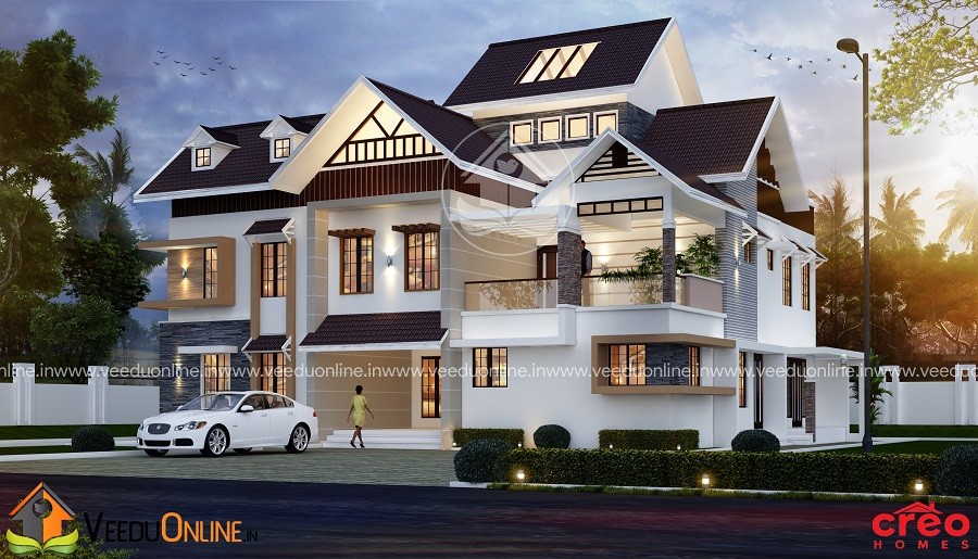 4111 Square Feet Double Floor Modern Traditional Home Design