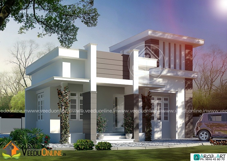 727 Square Feet Single Floor Contemporary Home Design