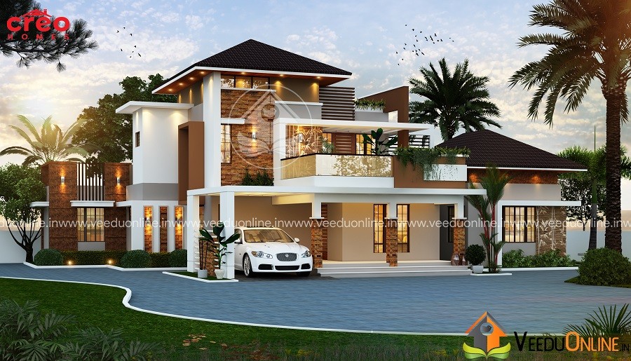 2992 Square Feet Double Floor Contemporary Home Designs