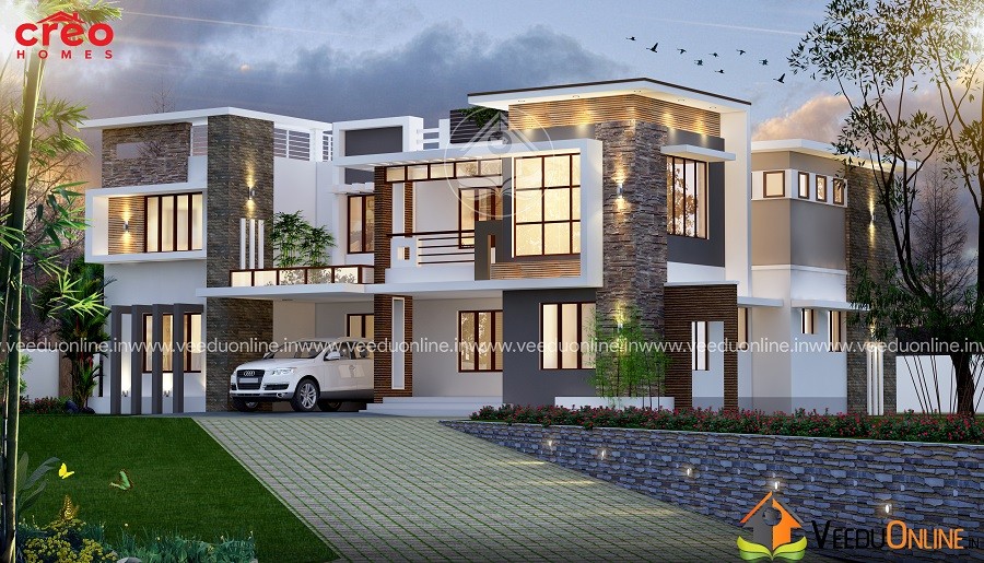 3498 Square Feet Double Floor Contemporary Home Design