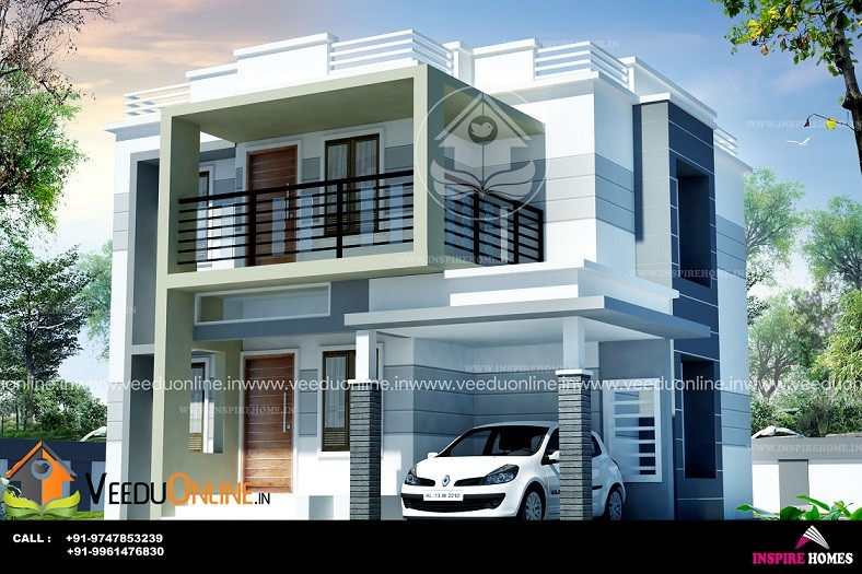 1700 Square Feet Double Floor Contemporary Home Design