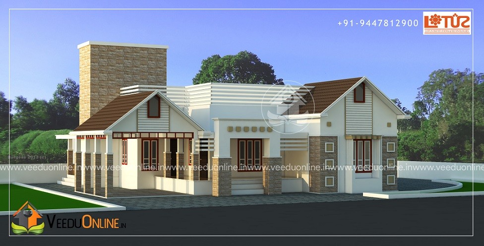 2200 Square Feet Single Floor Contemporary Home Design