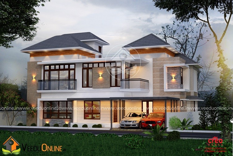 3112 Square Feet Double Floor Contemporary Home Design