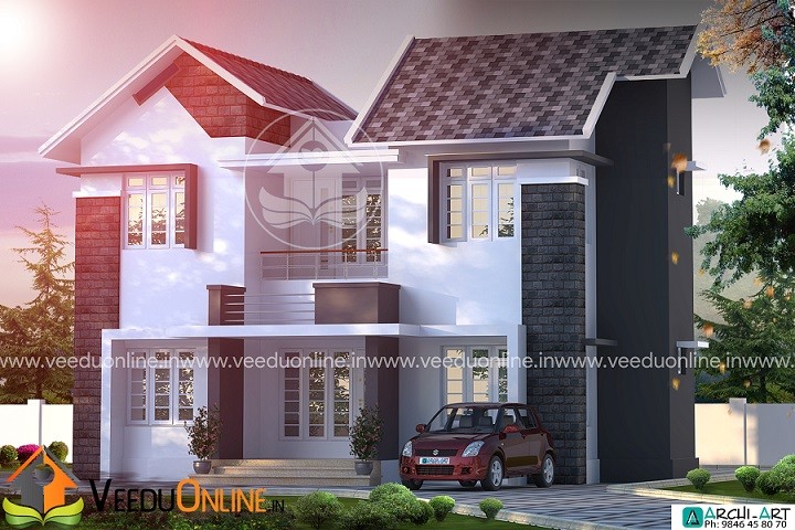 1753 Square Feet Double Floor Contemporary Home Design