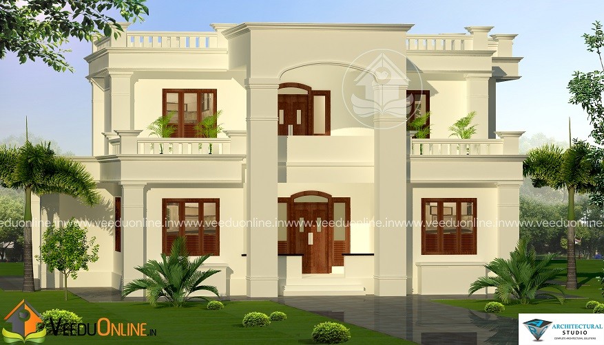 2000 Square Feet 4 BHK Double Floor Modern Home Design