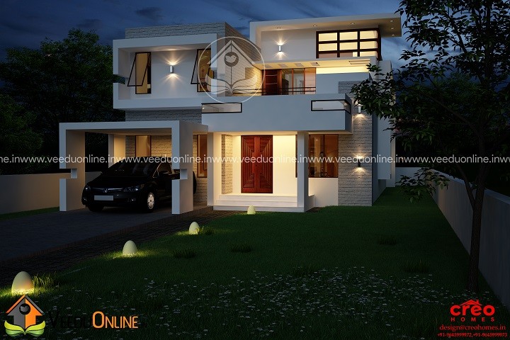 2568 Square Feet Double Floor Contemporary Home Design