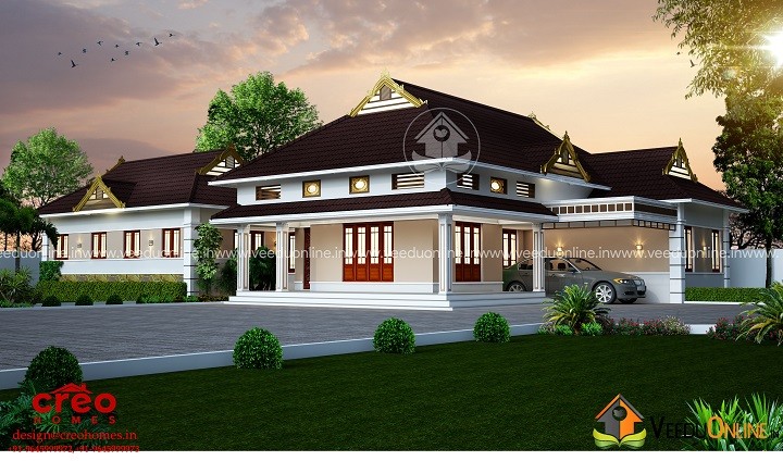 2945 Square Feet Single Floor Traditional Home Design
