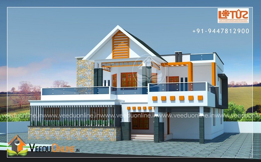 3120 Square Feet Double Floor Contemporary Home Design