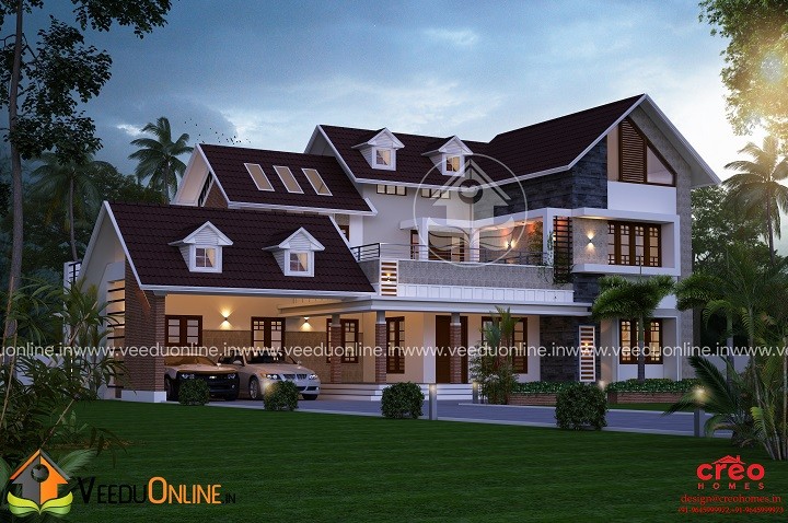3565 Square Feet Double Floor 4 BHK Contemporary Home Design