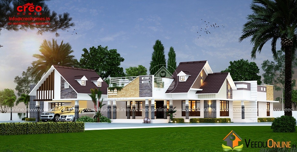 6025 Square Feet Single Floor Luxury Traditional Home Design