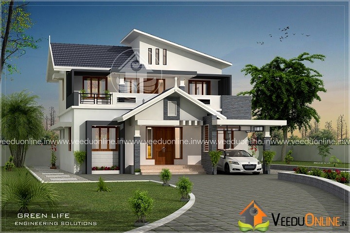 1852 Square Feet Double Floor 4 BHK Home Design
