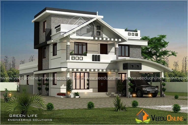 3074 Square Feet Double Floor Contemporary Home Design