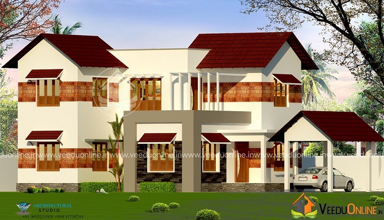1800 Square Feet Double Floor 4 BHK Contemporary Home Design