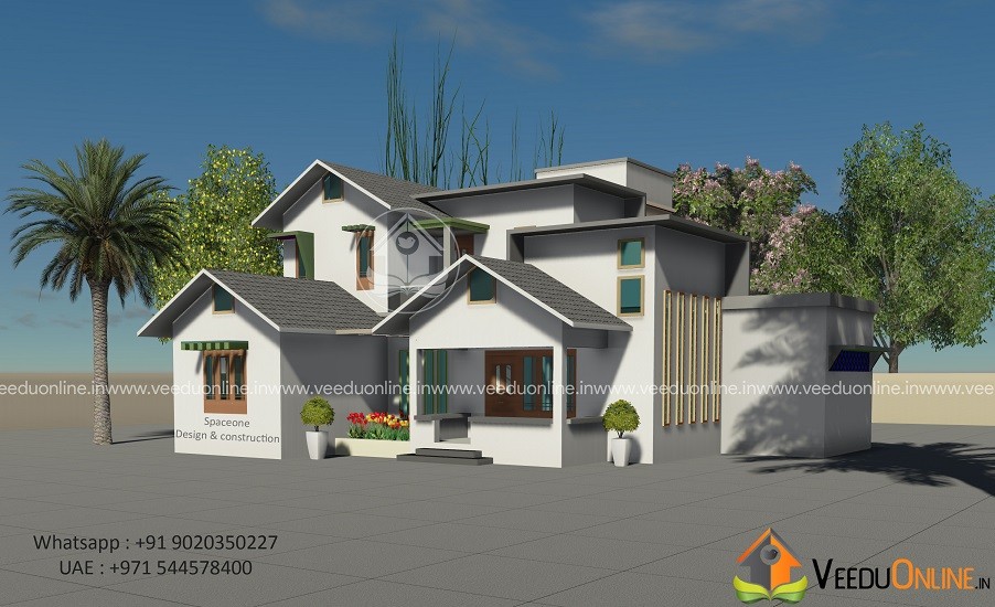 1900 Square Feet Double Floor Modern Traditional Home Design