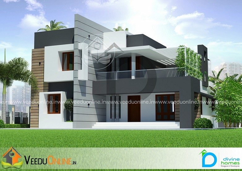 2100 Square Feet Double Floor Contemporary Home Design