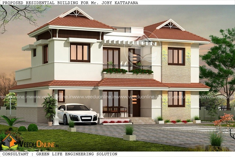 2408 Square Feet Double Floor Traditional Style Home Design