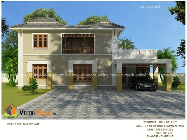 2476 Square Feet Double Floor Contemporary Home Design