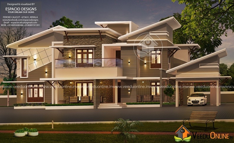 3674 Square Feet Double Floor Contemporary Home Design