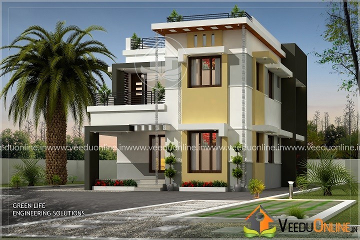 1536 Square Feet Double Floor Contemporary Home Design
