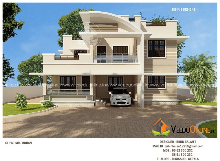 1756 Square Feet Double Floor Contemporary Home Design