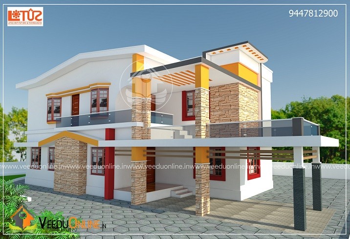 1970 Square Feet Double Floor Contemporary Home Design