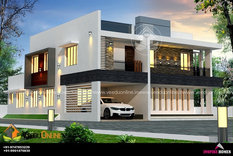 2500 Square Feet Double Floor 4 BHK Budget Home Design