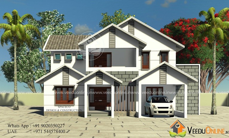 2080 Square Feet Double Floor Contemporary Home Design