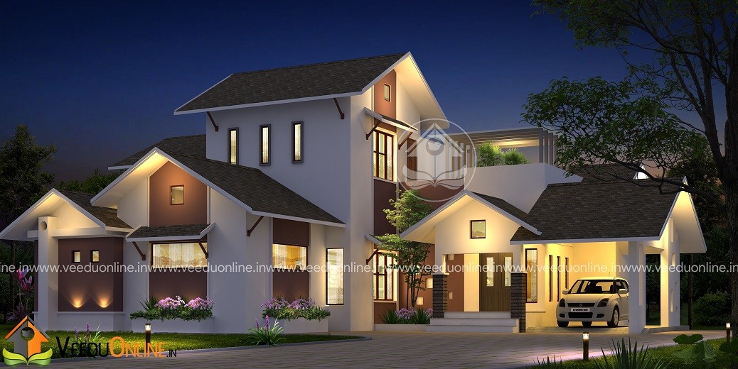 2850 Square Feet 4 BHK Modern Contemporary Home Design