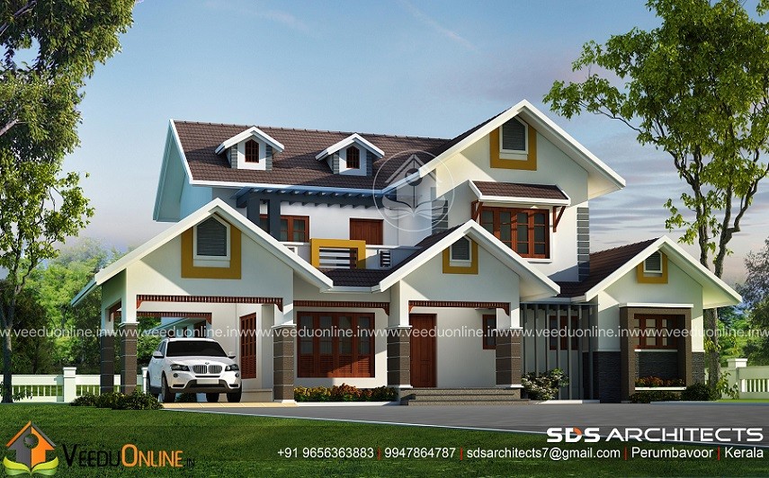 2924 Square Feet Double Floor Semi Traditional Home Design