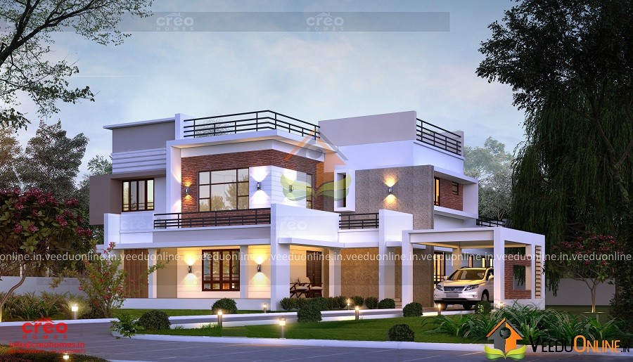4203 Square Feet Double Floor Contemporary Home Design