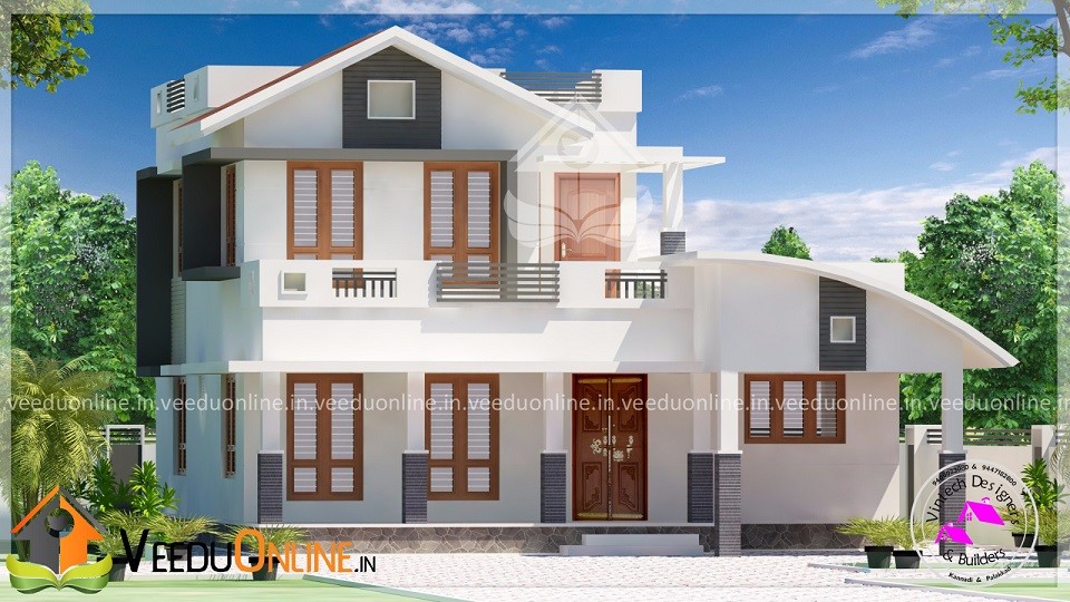 1800 Square Feet Double Floor 3 BHK Modern Home Design